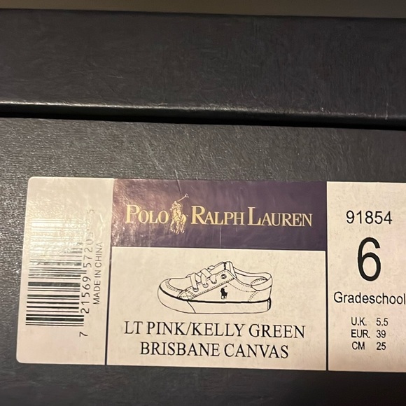 Polo Ralph Lauren Brisbane Shoes Sneakers pink Girls Grade School Size 6 Youth - Picture 11 of 11